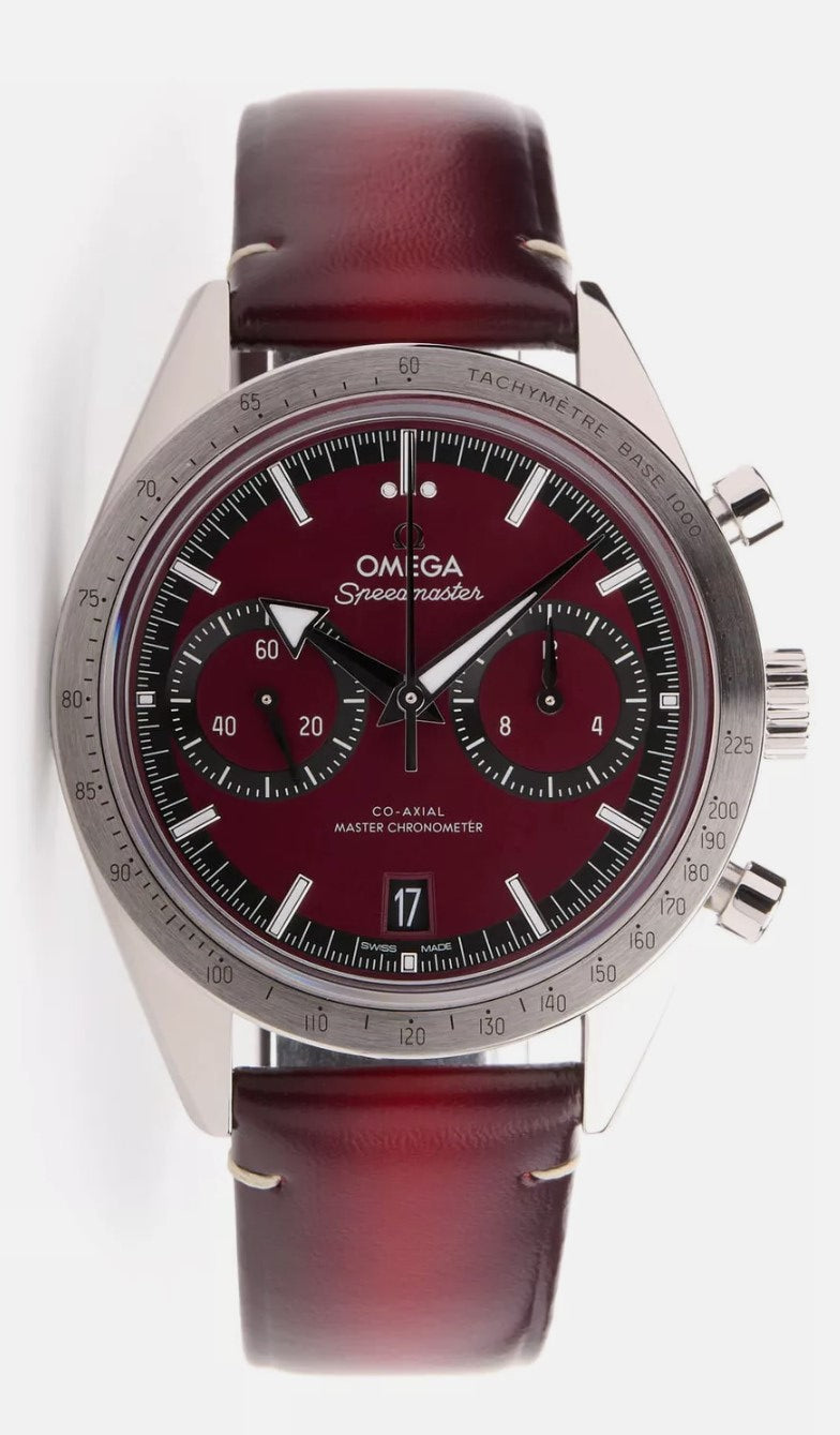 Omega Speedmaster '57 rot 40,5 mm, Stahl mit Lederarmband 33212415111001