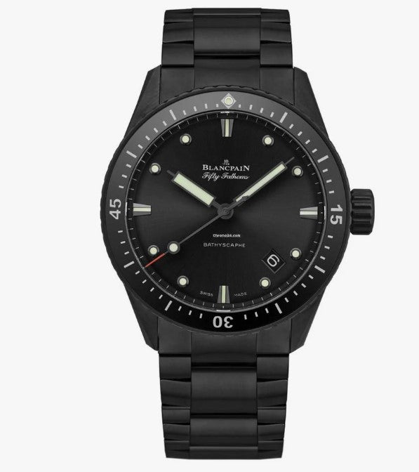 Blancpain Fifty Fathoms Bathyscaphe 5000 0130 01S schwarz 43,60 mm Keramik Automatik Herrenuhr