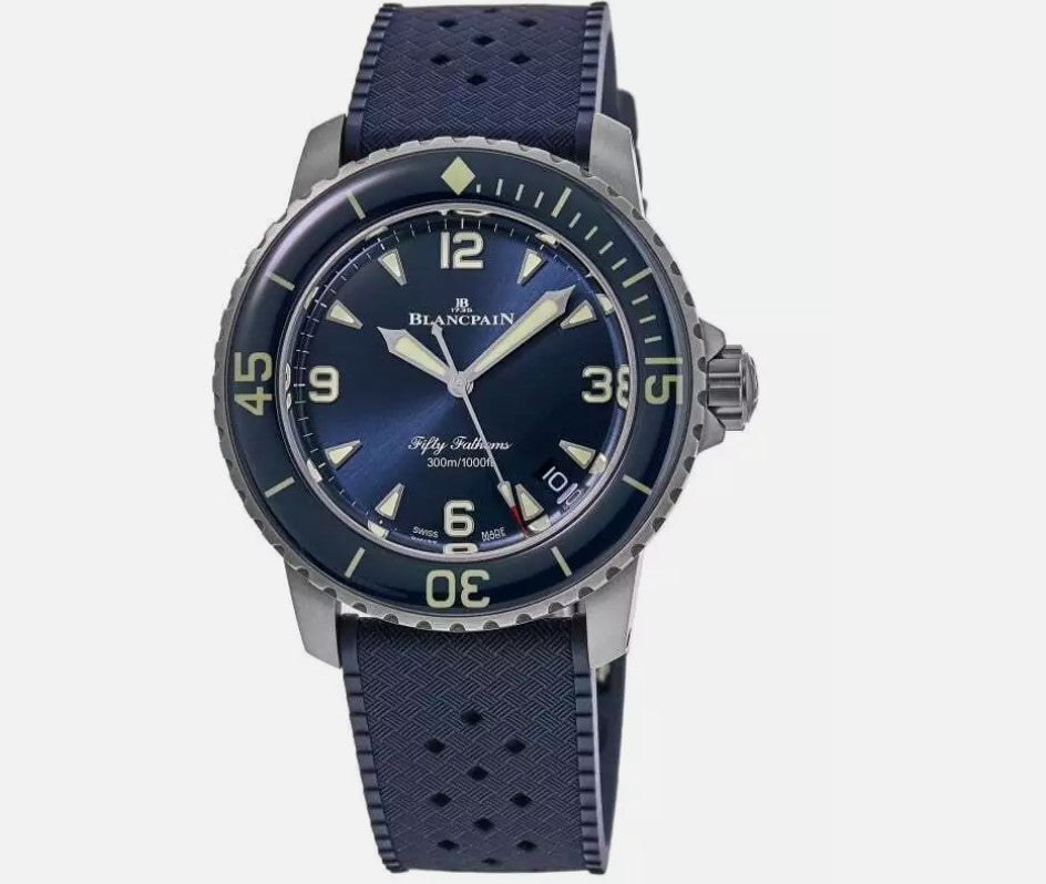 BlancpainFifty Fathoms Automatique 5010 12B40 O64B blau, 42.30 mm Titan Herrenuhr, Kautschuk Armband