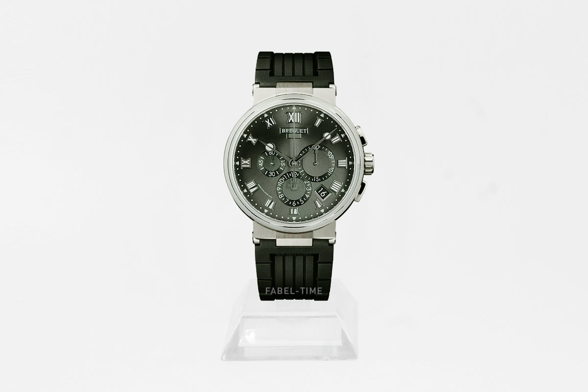 Breguet Marine Chronograph 5527TI/G2/5WV Titan 42,3 mm Automatikwerk mit Datumsanzeige und Kl.Sekunde, Kautschuk Armband