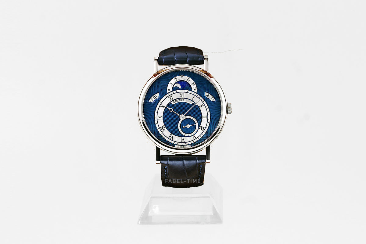 Breguet Classique Day Date Moonphase 7337BB/Y5/9VU Bleu sky 39mm 18K Weißgold Alligatorarmband