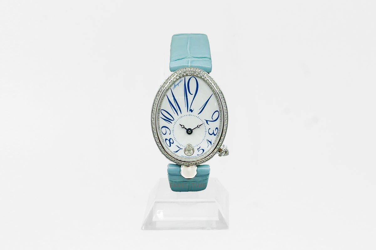 Breguet Reine de Naples 8918BB/28/964/D00D Automatik 28.5 mm 18K Weißgold Diamanten mit Alligatorarband