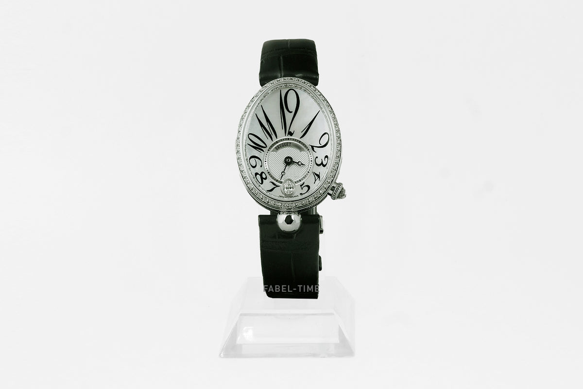 Breguet Reine de Naples 8918 8918BB/58/964 D00D 3L Automatik 28.5 mm 18K Weißgold, 117 Diamanten, Damenuhr mit Alligatorarmband