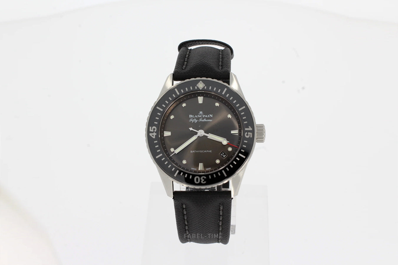 Blancpain Fifty Fathoms BATHYSCAPHE 5100B-1110-B52A Automatik, 38 mm Stahl, Armband aus Segeltuch