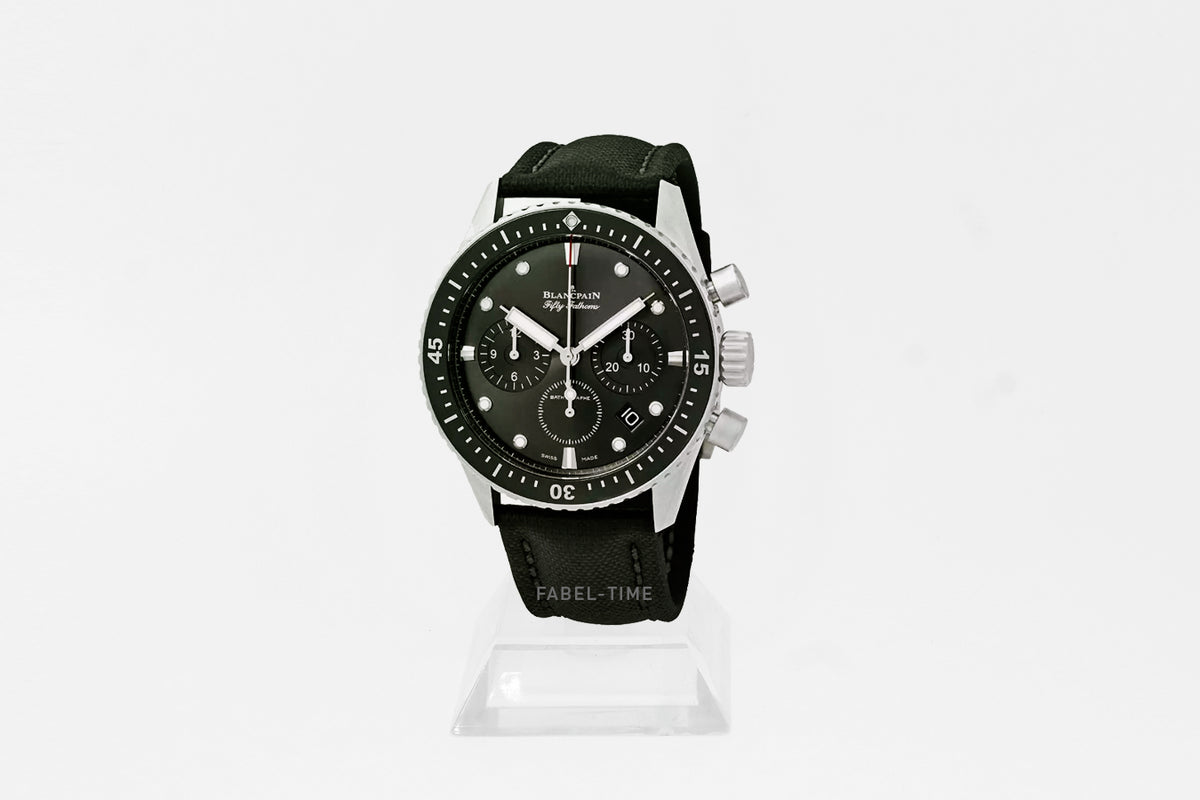 Blancpain Fifty Fathoms Bathyscaphe 5200 1110 B52A Meteorgrau Automatik 43 mm Stahl, Segeltuch Armband