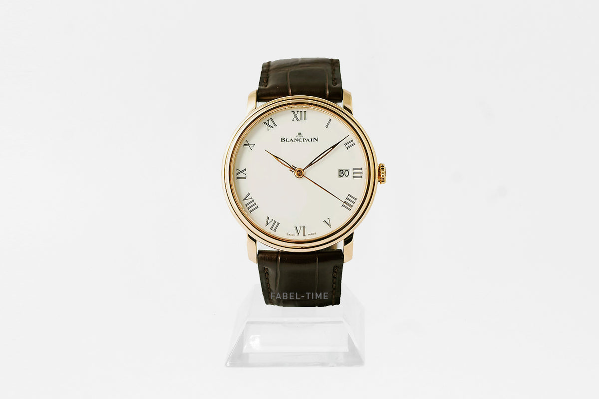 Blancpain Villeret 8 Jours Villeret 6630-3631-55B weiß, 42 mm Rotgold, Automatik Herrenuhr, Alligatorleder Armband