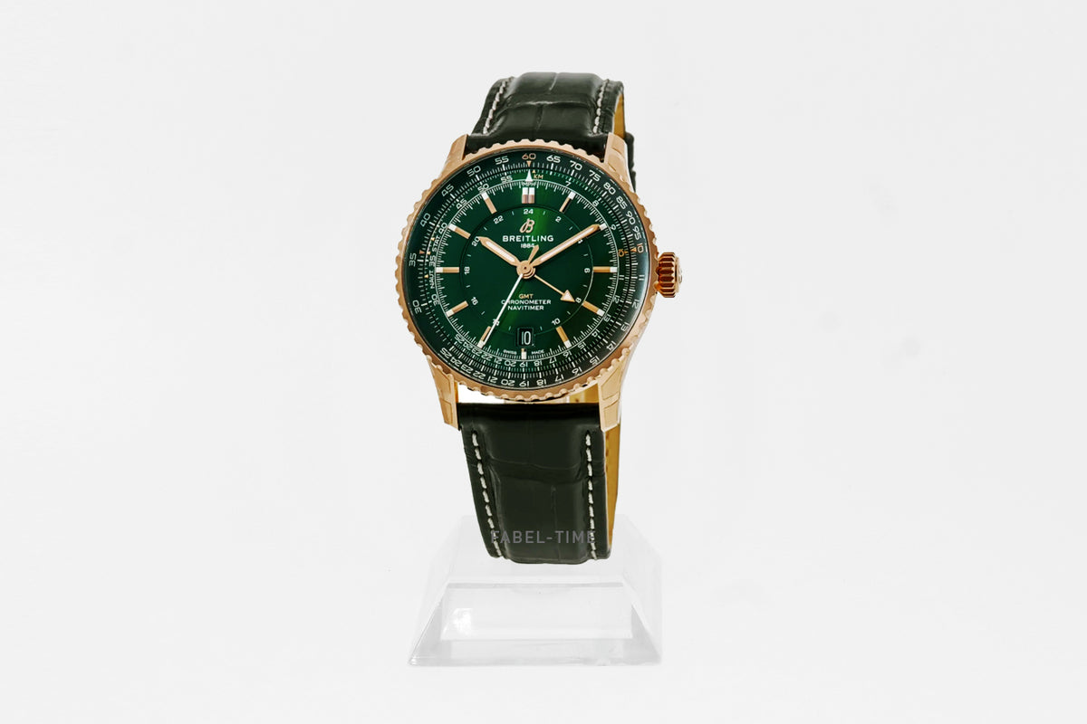 Breitling R32310251L1P1 Navitimer Automatic GMT 41, 18-karätiges Rotgold, Alligatorleder, Dornschnalle,