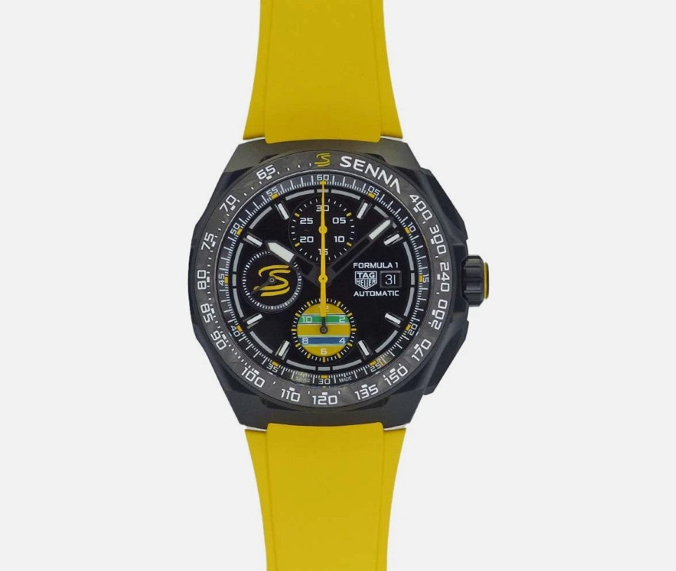 TAG Heuer Formula 1 Chronograph x Senna Special Edition Automatik, 44 mm, Titan mit schwarzer DLC-Beschichtung CBZ2081.FT8092