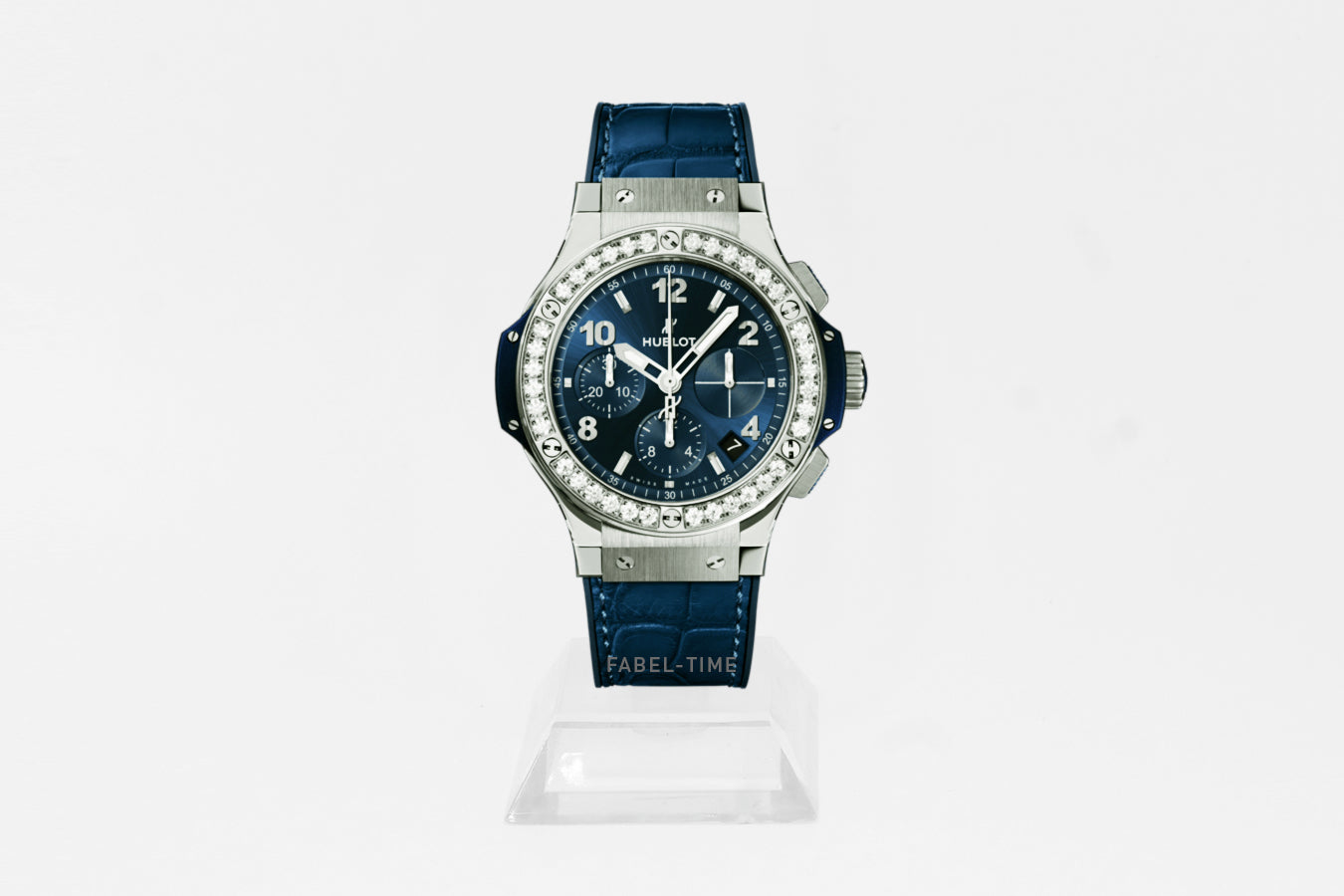 Hublot BIG BANG STEEL BLUE DIAMONDS 41mm 341.SX.7170.LR.1204 Herren Uhr Edelstahl Kautschuk blau