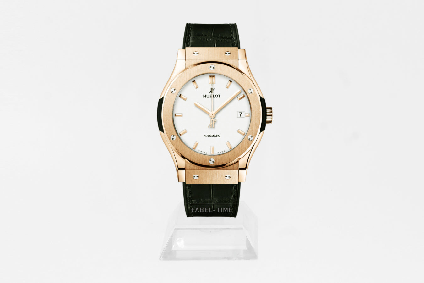 Hublot CLASSIC FUSION KING GOLD OPALIN 42mm 542.OX.2611.LR Herren Uhr Gold schwarz Kautschuk Alligatorleder