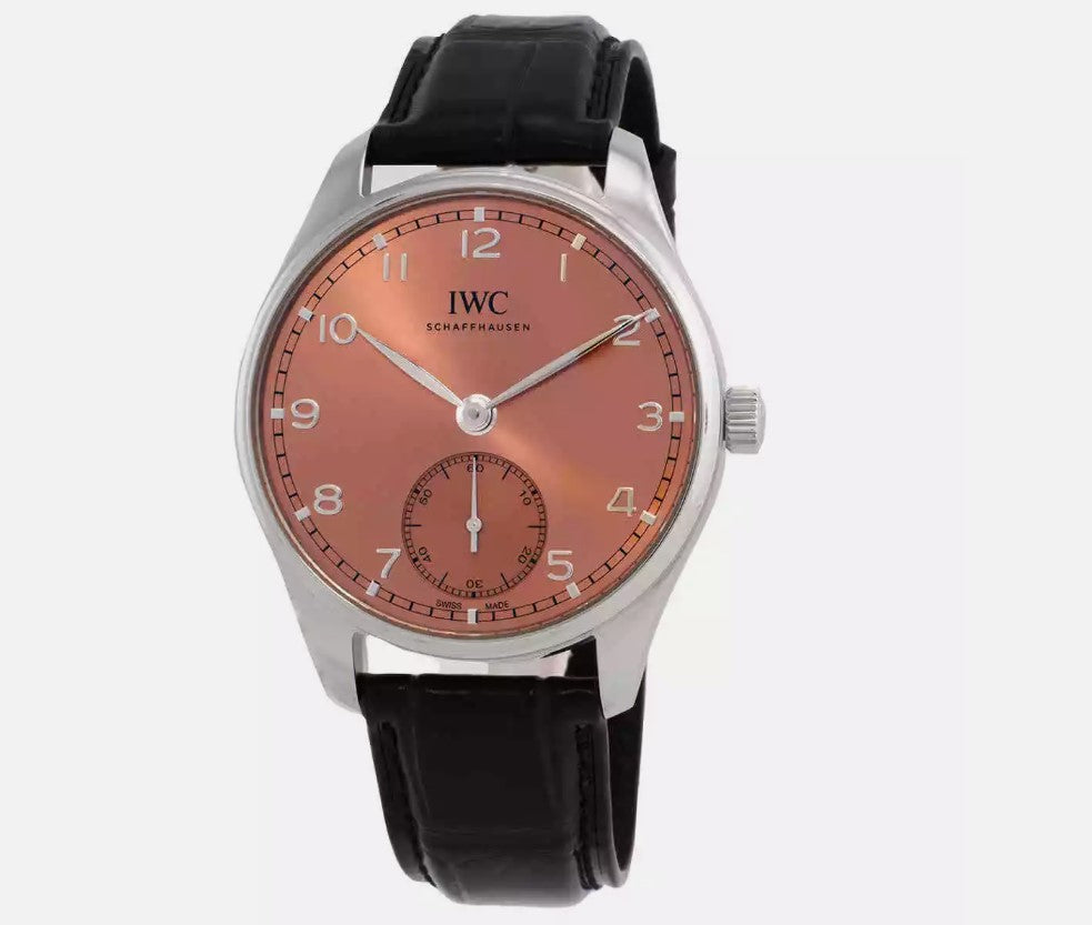 IWC PORTUGIESER 40 AUTOMATIC IW358313 40,4 mm steel Salmon with black alligator leather strap