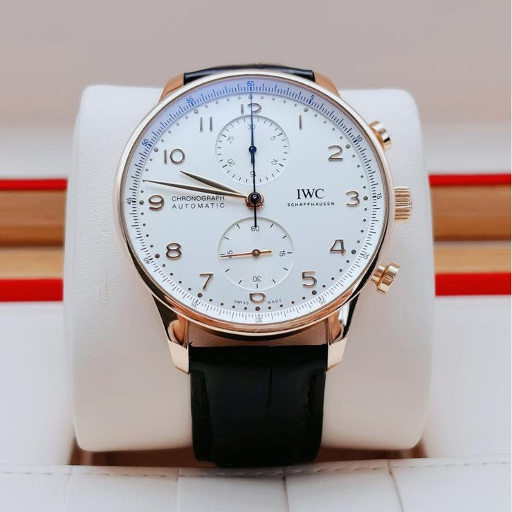 IWC Portugieser Chronograph IW371611 Herren Uhr 41mm Rotgold Gehäuse, Automatik, dunkelbraun