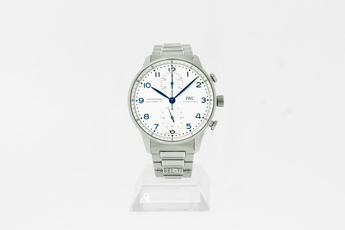 IWC Chronograph Portugieser Automatic 41 steel IW371617 silver with steel bracelet
