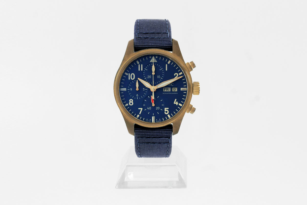 IWC Pilot's IW388109 41mm Bronze Gehäuse Automatik blaues Textilarmband