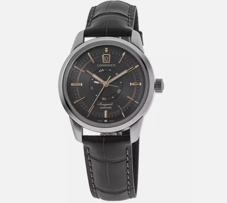 Longines CONQUEST HERITAGE CENTRAL POWER RESERVE L16484622 Automatik Edelstahl 38mm Anthrazit L1.648.4.62.2
