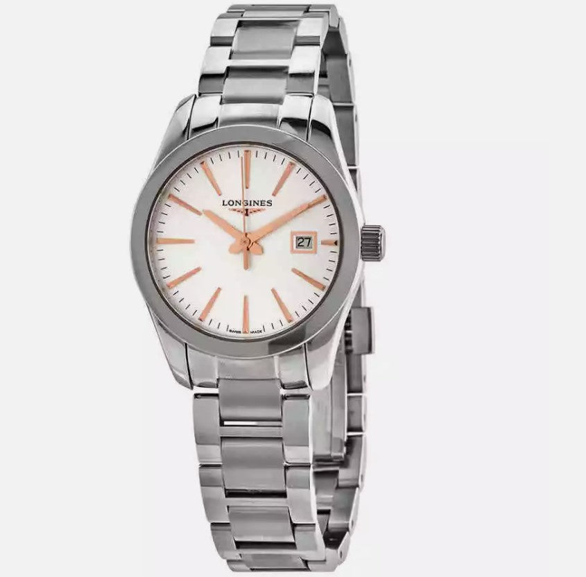 Longines CONQUEST CLASSIC L22864726 Edelstahl 29.5 mm, Silber mit "Sonnenstrahl" Dekor