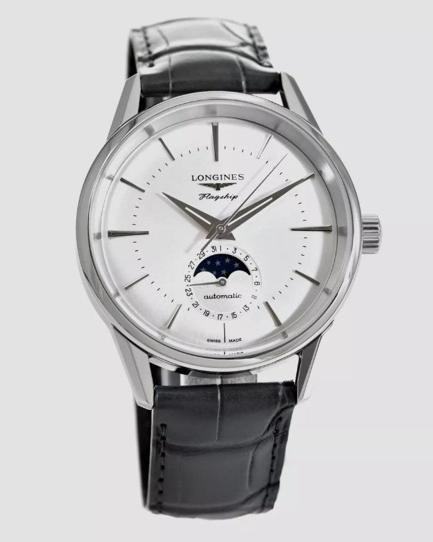 Longines FLAGSHIP HERITAGE MOONPHASE, L48154722, Automatik Uhr, Ø 38.50 mm, Edelstahl.