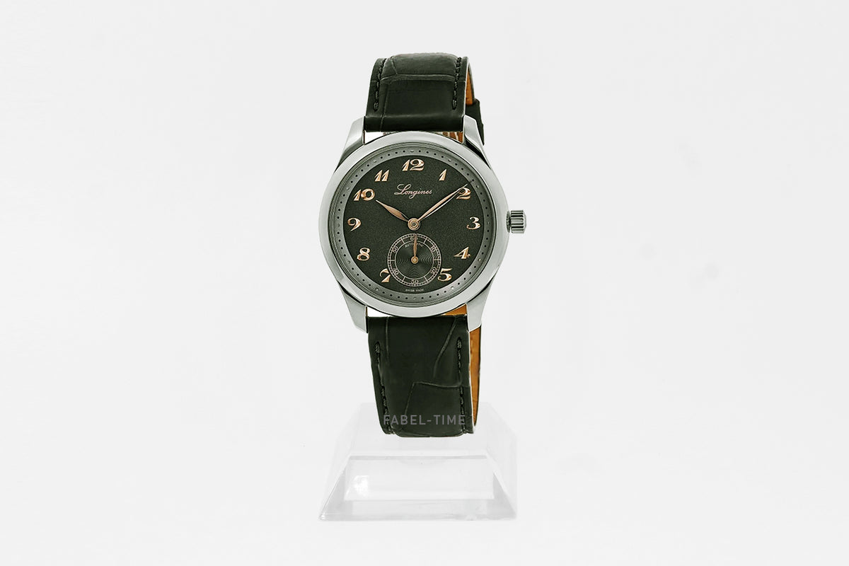 LONGINES MASTER COLLECTION L28434632 Automatik 38.5 mm Edelstahl, Anthrazit, Alligatorlederarmband grau L2.843.4.63.2