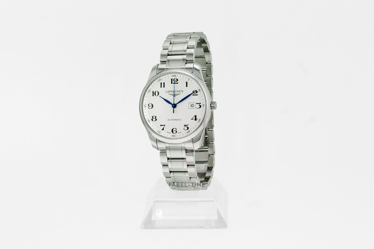 LONGINES MASTER COLLECTION L28934786 Automatik 42 mm Edelstahl, Silber mit Gerstenkorn-Muster L2.893.4.78.6