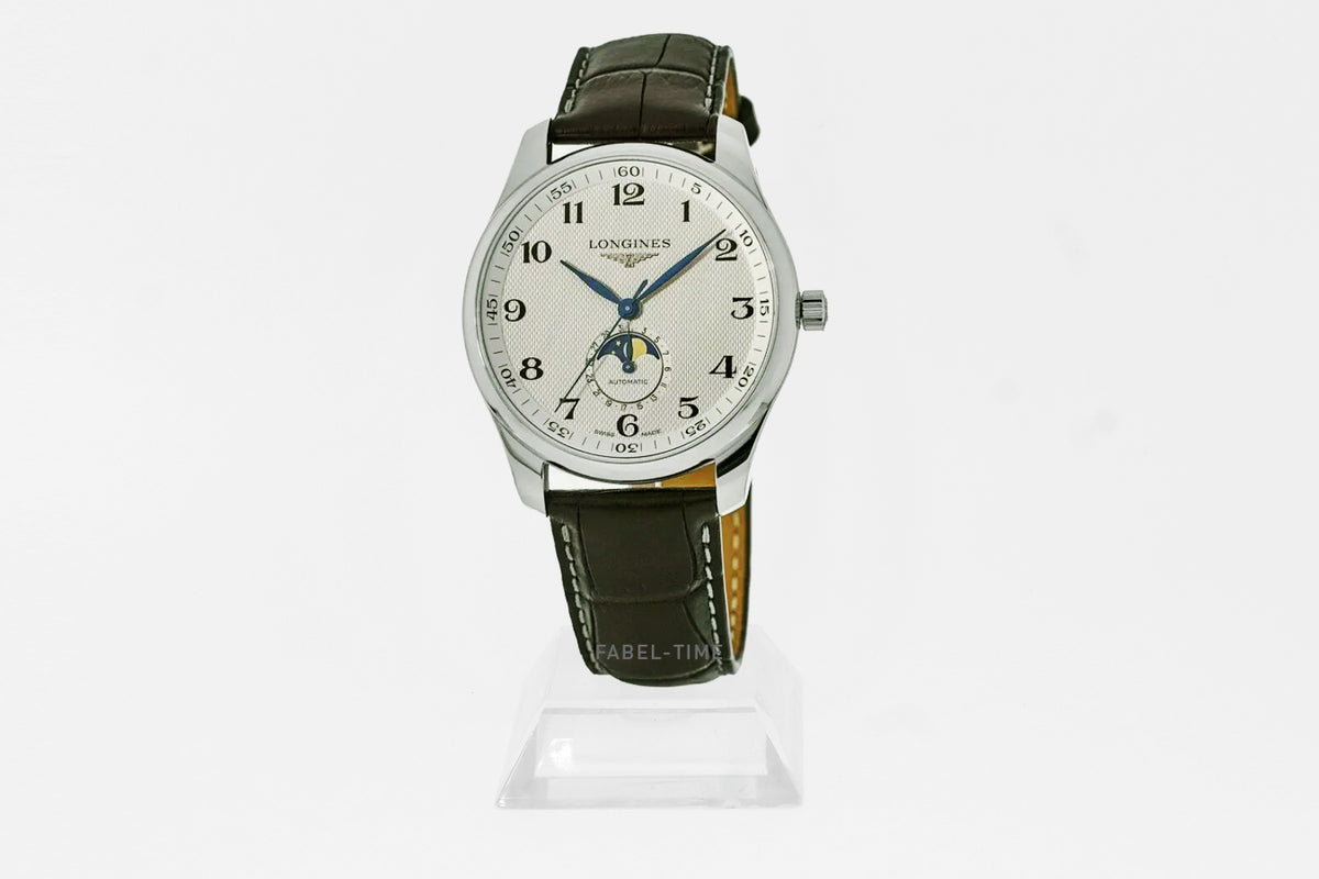 LONGINES MASTER COLLECTION MOONPHASE L29194783 Automatik 42 mm Edlestahl, Silber mit Gerstenkorn-Muster L2.919.4.78.3