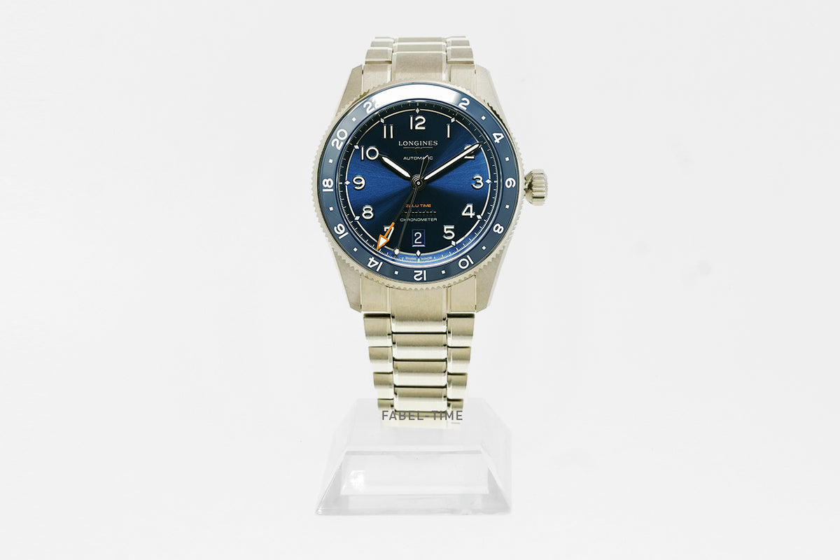 LONGINES SPIRIT ZULU TIME, L3.802.4.93.6, Automatik Uhr, Ø 39.00 mm, Edelstahl und Keramik Lünette