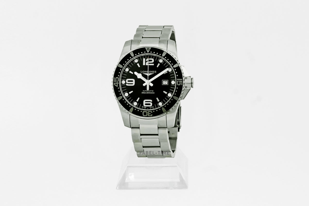 LONGINES HYDROCONQUEST L38414566 Automatik Edelstahl 44 mm, Schwarz mit "Sonnenstrahl" Dekor L3.841.4.56.6