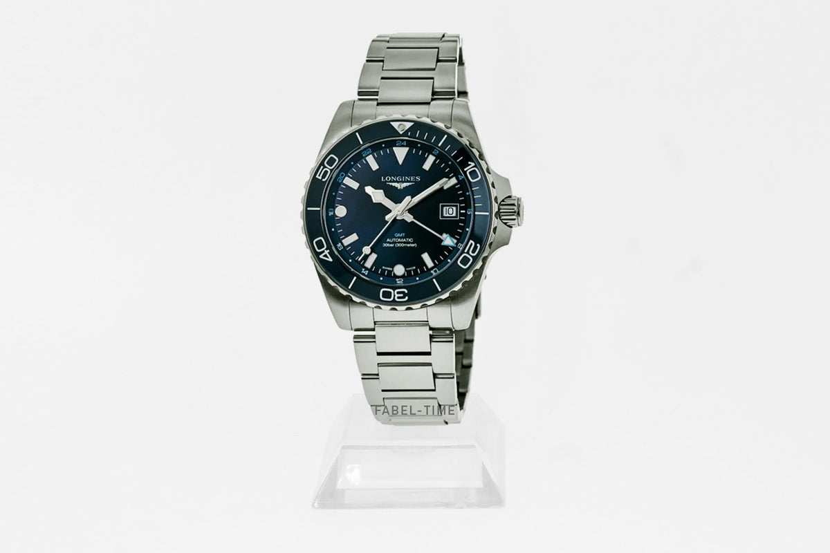 LONGINES HYDROCONQUEST GMT, L38904966, Automatik Uhr, Ø 43.00 mm, Edelstahl und Keramik Lünette