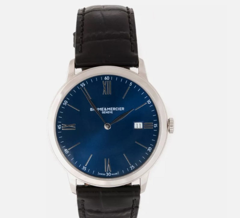 Baume & Mercier Classima 10324 Quarzuhr mit Datum 40 mm blau