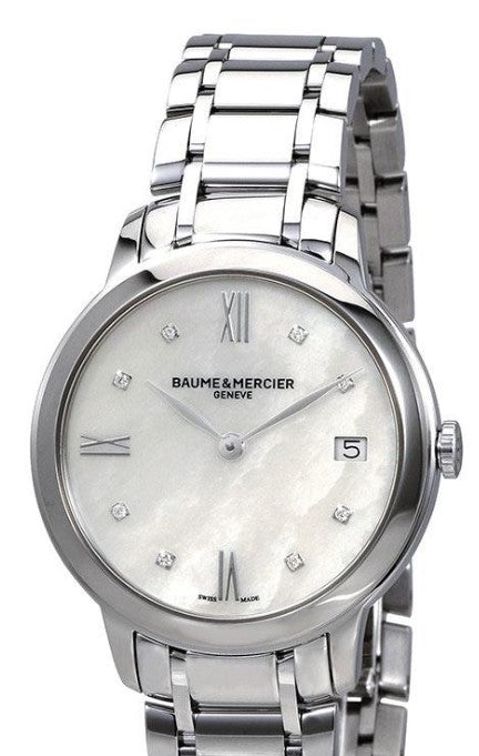 Baume & Mercier Classima 10326 Diamantbesetzte Quarzuhr mit Datum