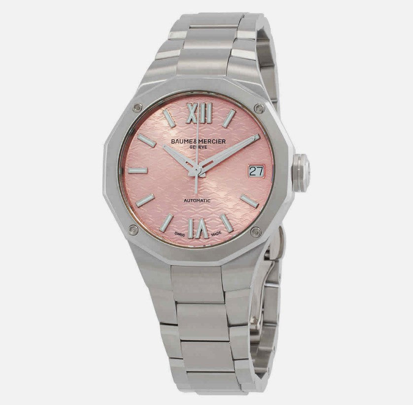 Baume & Mercier Riviera 10675 Automatik, 33 mm Stahl Zwölfeckig, rosa Zifferblatt, M0A10675