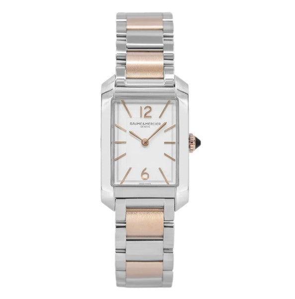 Baume & Mercier Hampton 10751 Quarzuhr, Stahl & mit Roségold überzogener Stahl – 35 x 22 mm, MOA10751