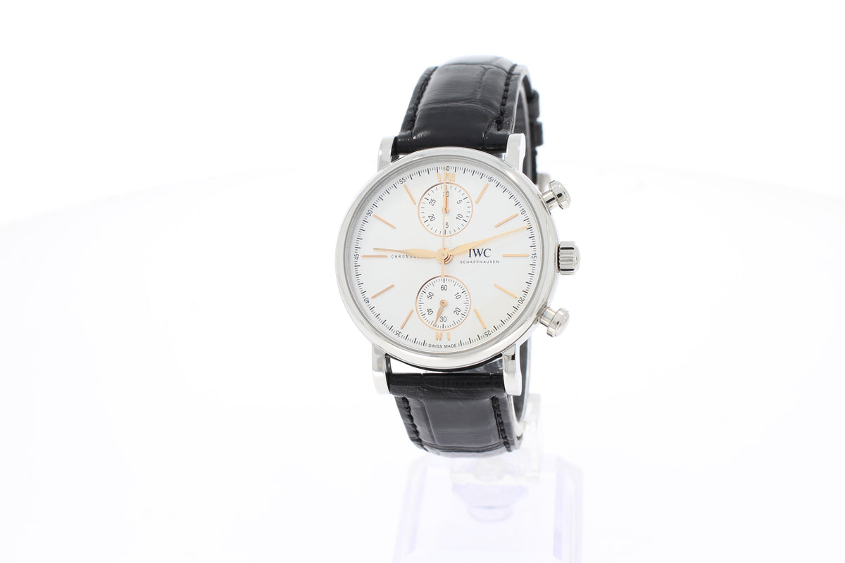 IWC Portofino Chronograph IW391406 39mm Edelstahl Gehäuse, Automatikaufzug, Schwarz