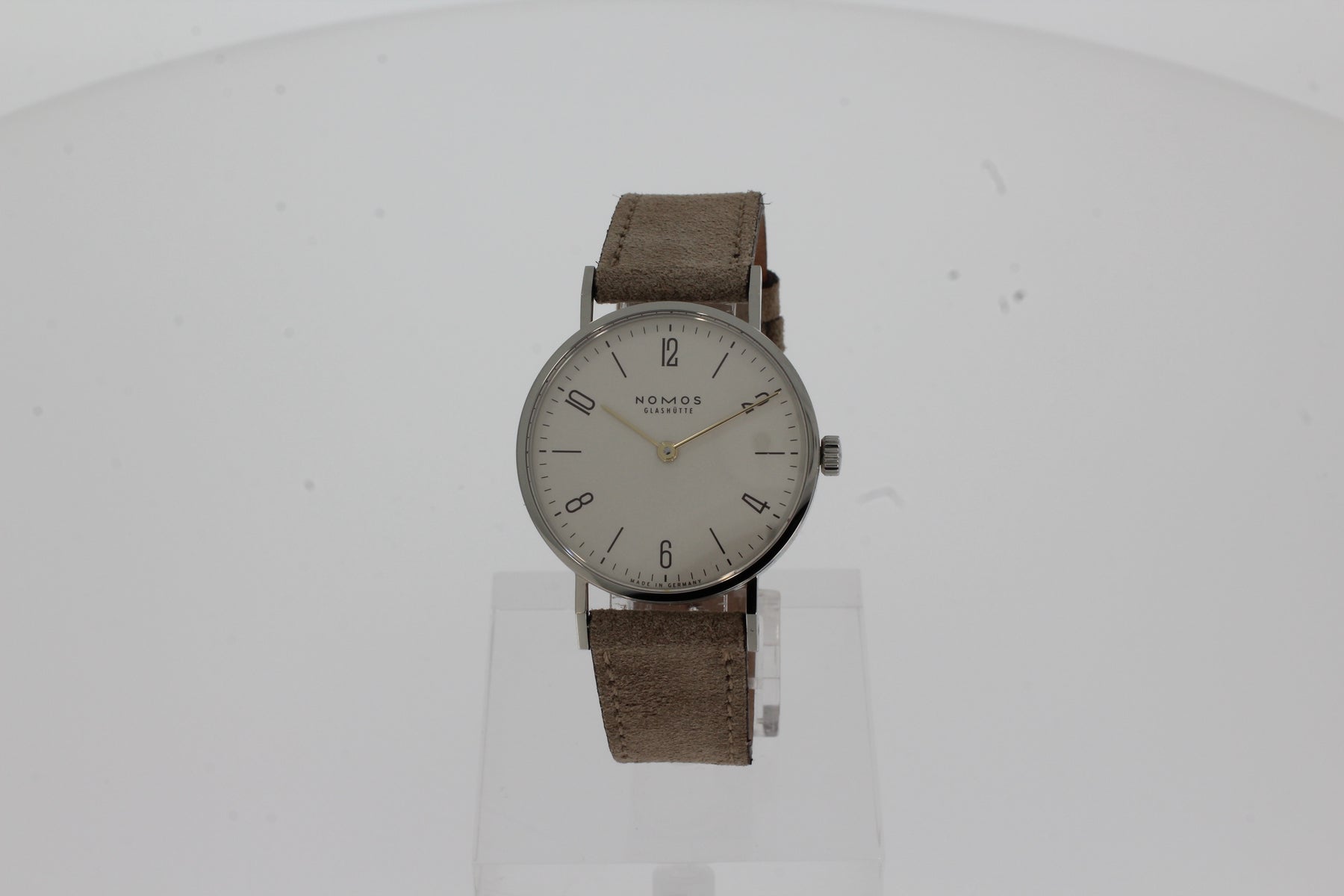 NOMOS Tangente 120 with steel back elegant two-hand model