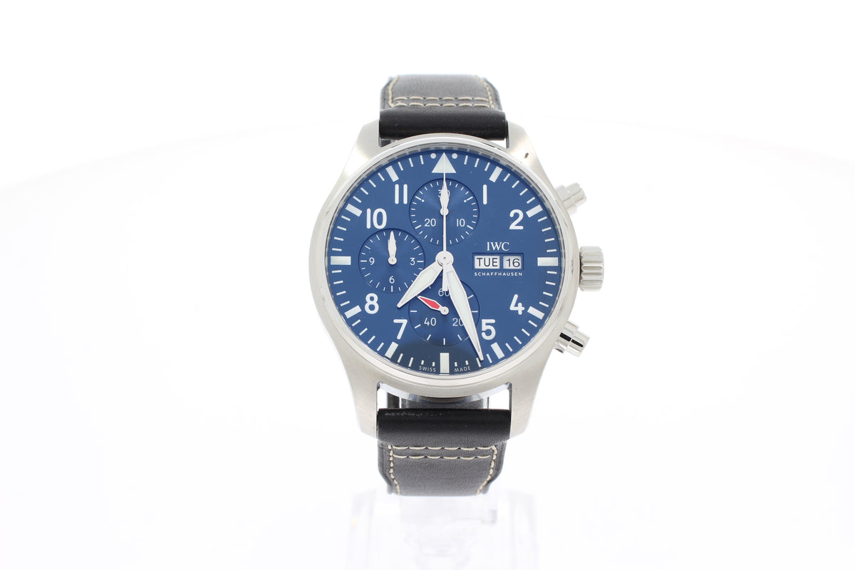 IWC PILOT'S WATCH CHRONOGRAPH IW378003 43mm Edelstahl Gehäuse, Automatik, Blaues Kalbslederband