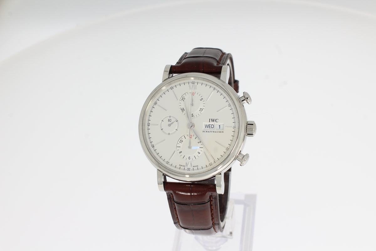 IWC Portofino Chronograph IW391027 42mm Edelstahl Gehäuse, Automatikaufzug, Dunkelbraun