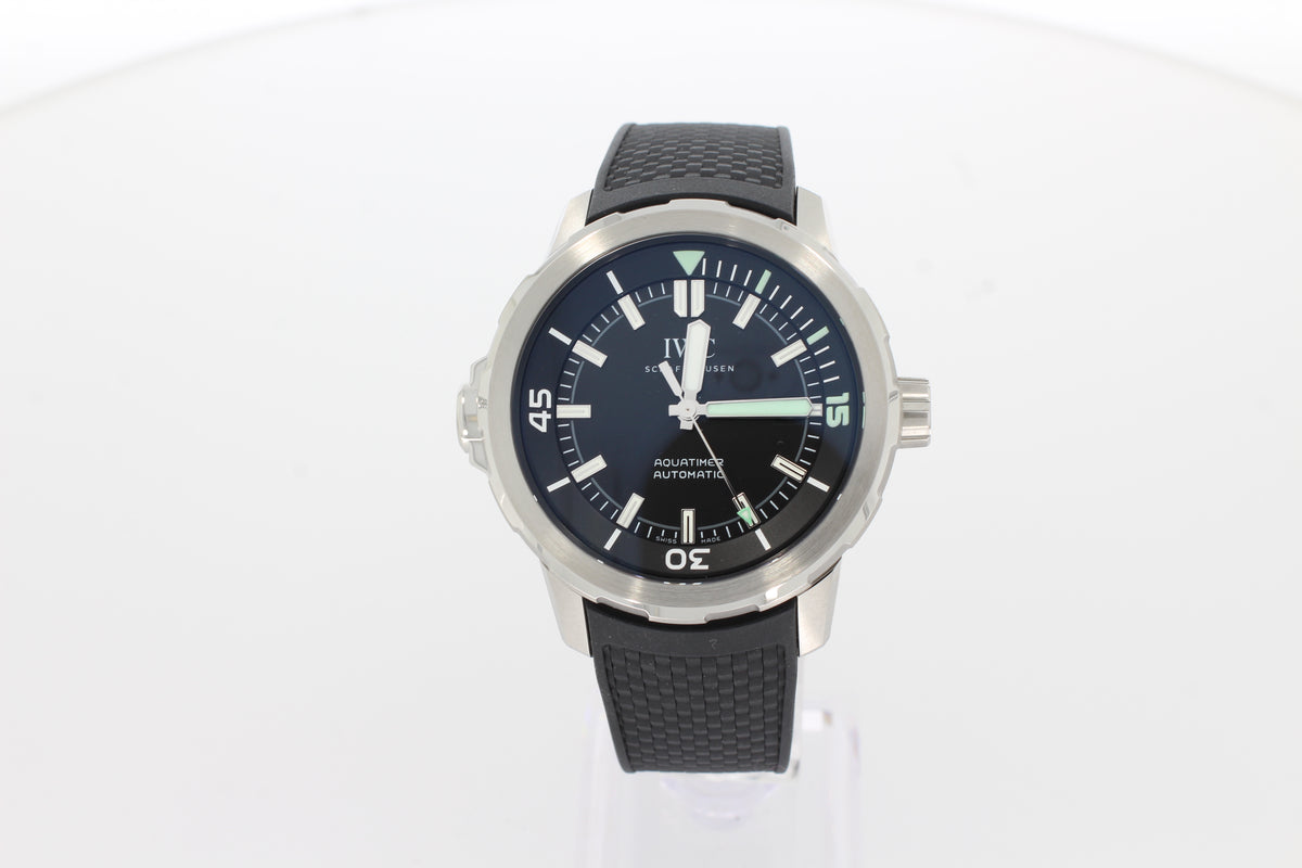 IWC AQUATIMER AUTOMATIC IW328802 Herren Uhr 42mm Edelstahl Gehäuse, Schwarzes Kautschukarmband