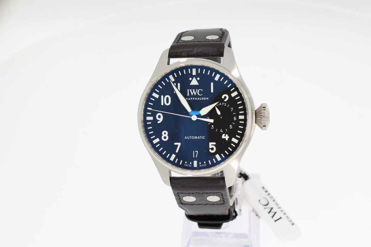 IWC Big Pilot IW501001 Herren Uhr 46,2mm Edelstahl Gehäuse, Automatik, Schwarzes Kalbsleder