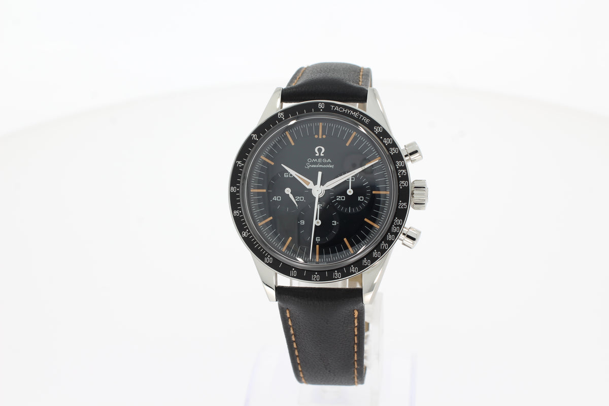 Omega Speedmaster First Omega in Space 39,7 mm, Stahl mit Lederarmband 310.32.40.50.06.001