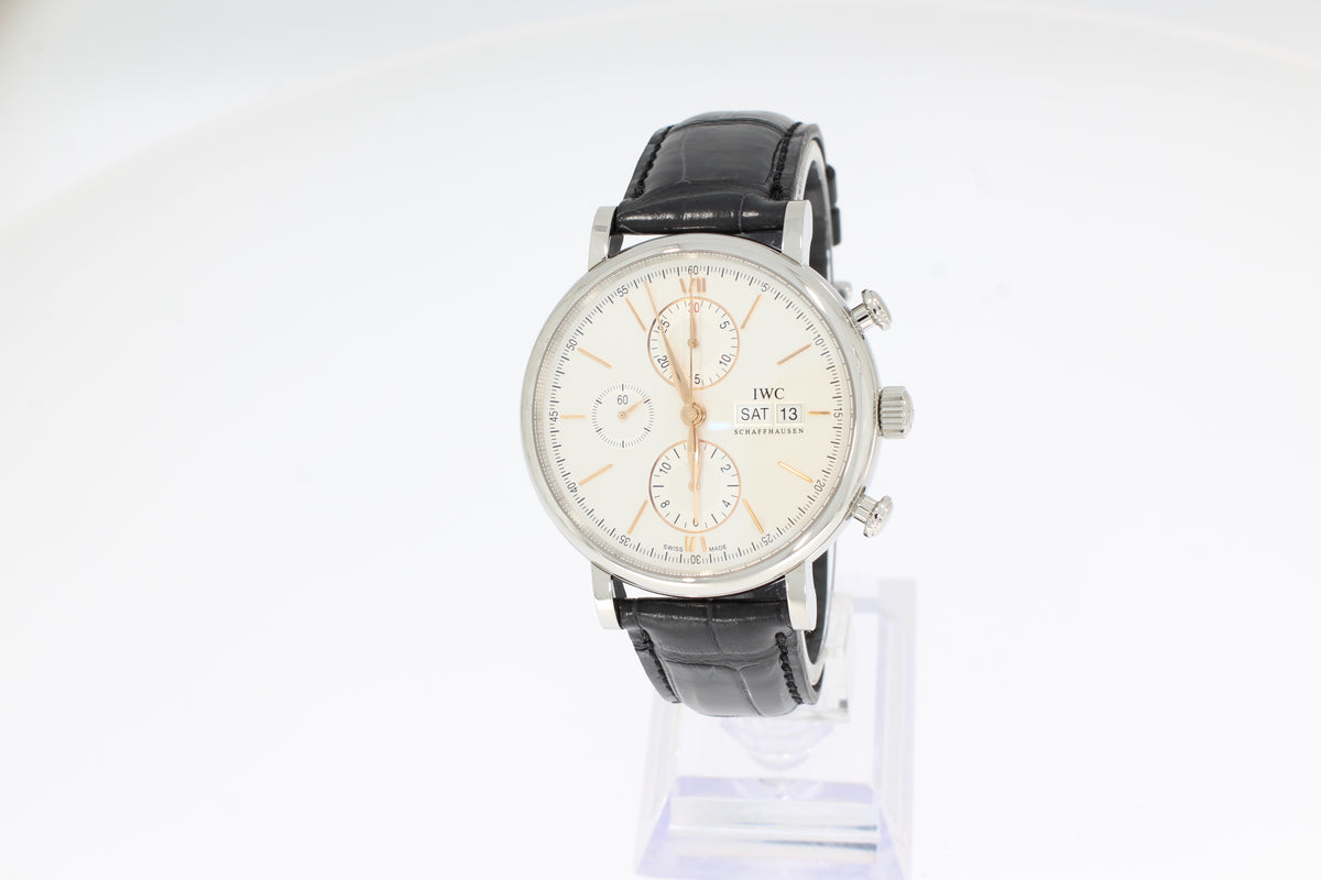 IWC Portofino Chronograph IW391031 Herren Uhr 42mm Edelstahl Gehäuse, Automatik, Schwarz
