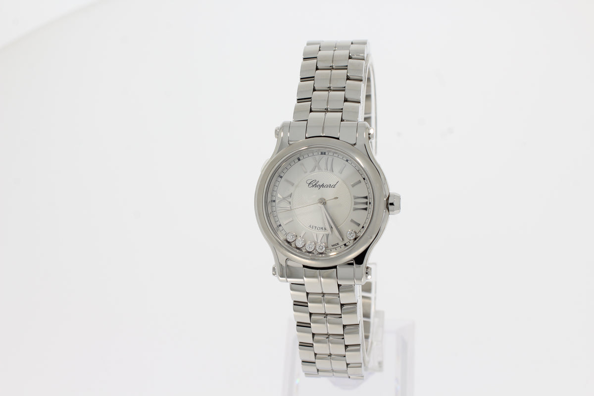 Chopard 278573-3012 Damen Uhr 30mm, HAPPY SPORT, AUTOMATIK, LUCENT STEEL, DIAMANTEN