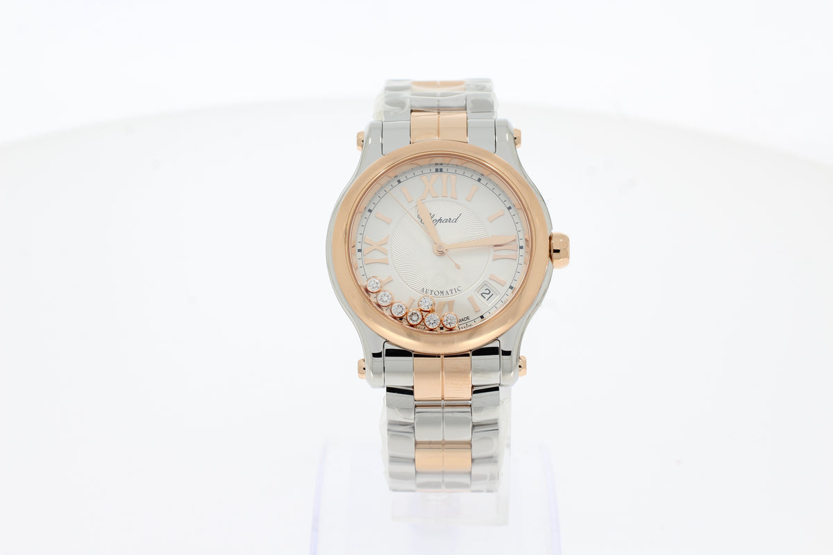 Chopard Happy Sport 36 mm, Automatik, Ethisches Roségold, Lucent Steel™, Diamanten 278559-6026