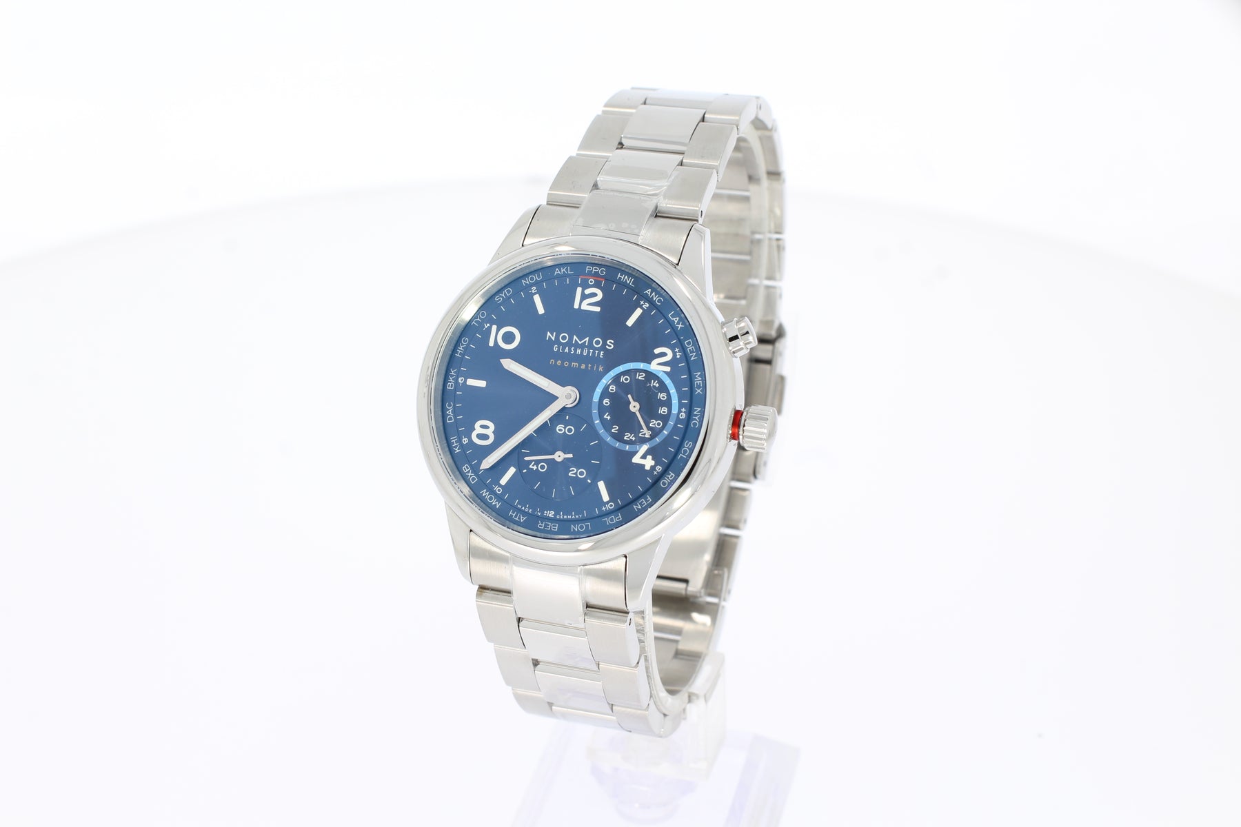 Nomos Club Sport neomatik Weltzeit blau 790