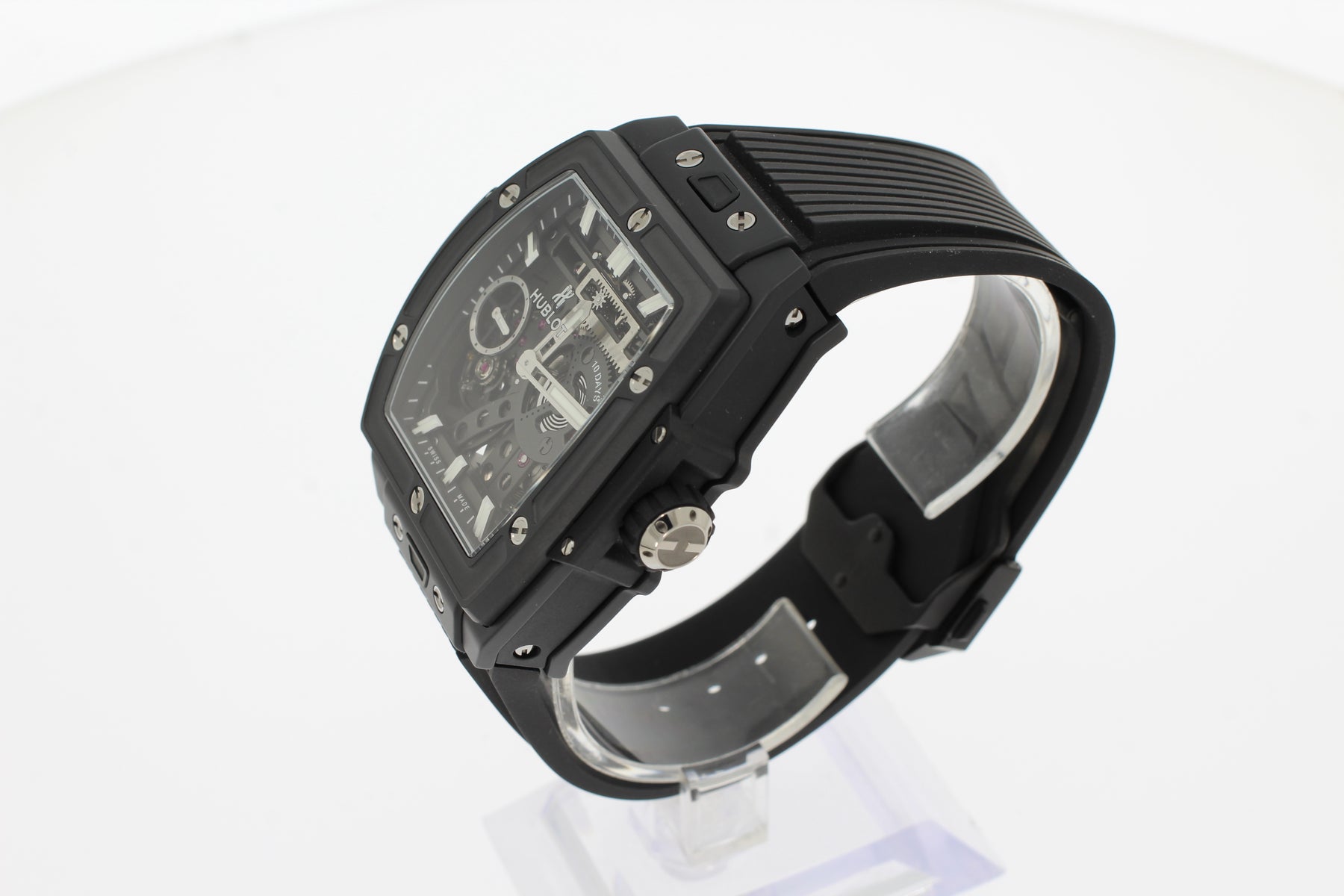 Hublot SPIRIT OF BIG BANG MECA-10 BLACK MAGIC 45 mm 614.CI.1170.RX montre pour hommes en céramique à remontage manuel en caoutchouc noir