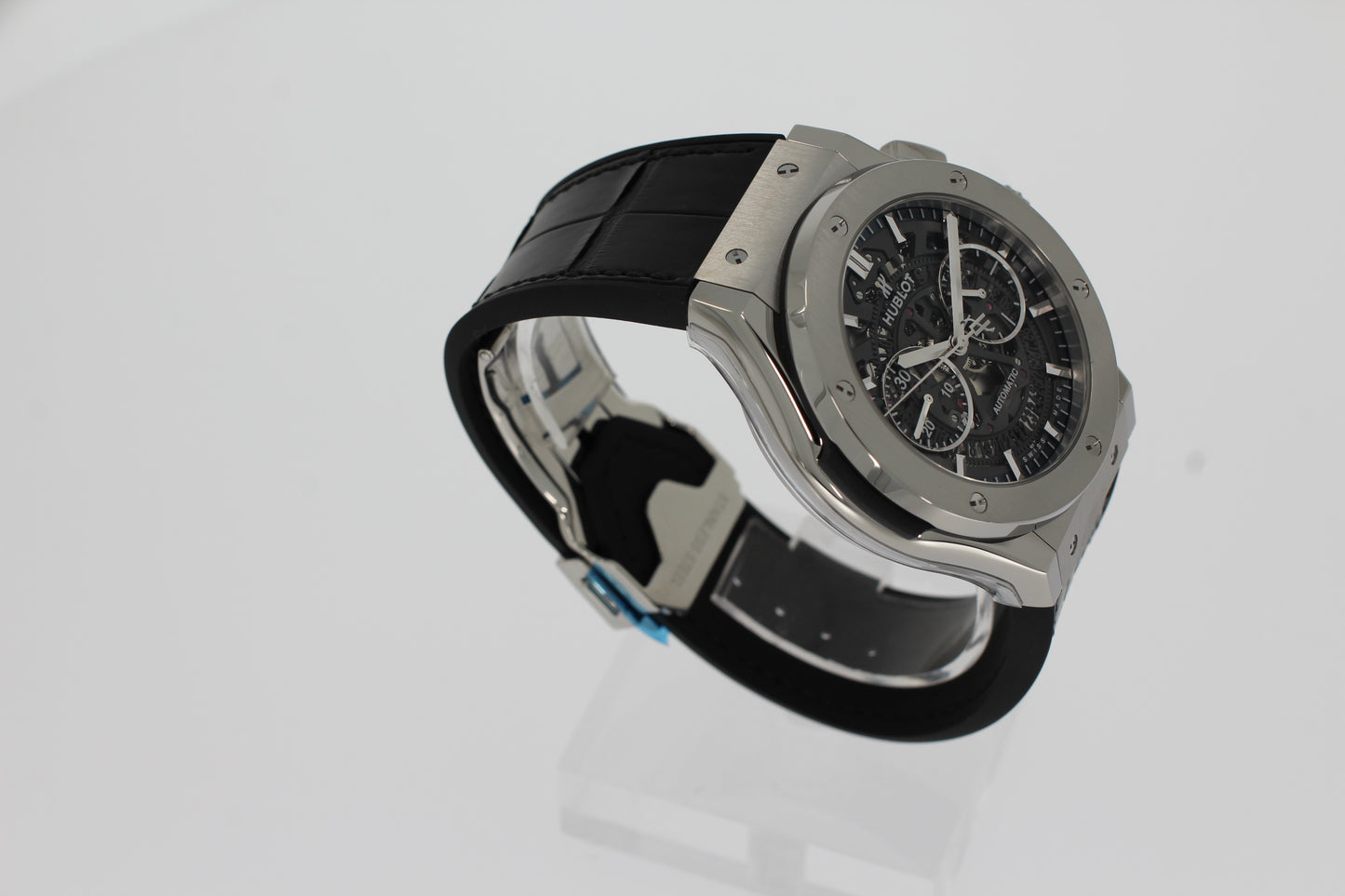 Hublot Classic Fusion Automatic Aerofusion Chronograph 45mm 525.NX.0170.LR Titan Automatik Herren Uhr schwarz Kautschuk Krokodilleder