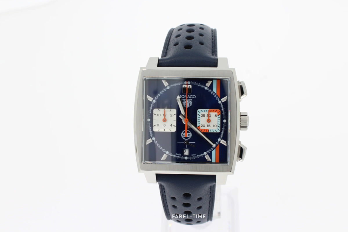TAG HEUER MONACO GULF Automatic Chronograph, 39 mm, stainless steel CBL2115.FC6494 Special Edition