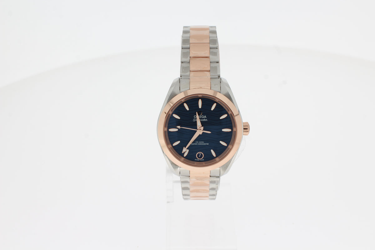 Omega Seamaster AQUA TERRA 150 M CO‑AXIAL MASTER CHRONOMETER 220.20.34.20.03.001 blau 34mm Gold / Stahl