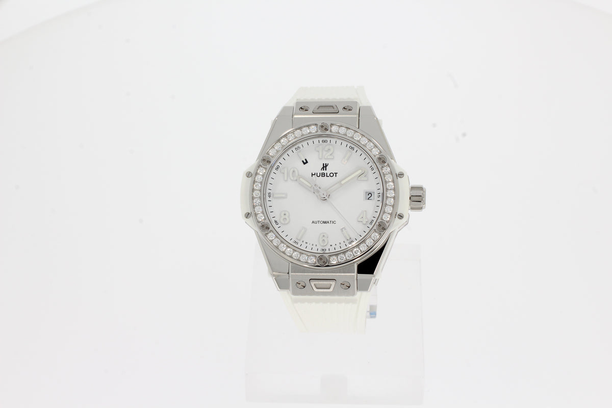 Hublot BIG BANG ONE CLICK STEEL WHITE DIAMONDS 39mm 465.SE.2010.RW.1204 ladies watch stainless steel white rubber