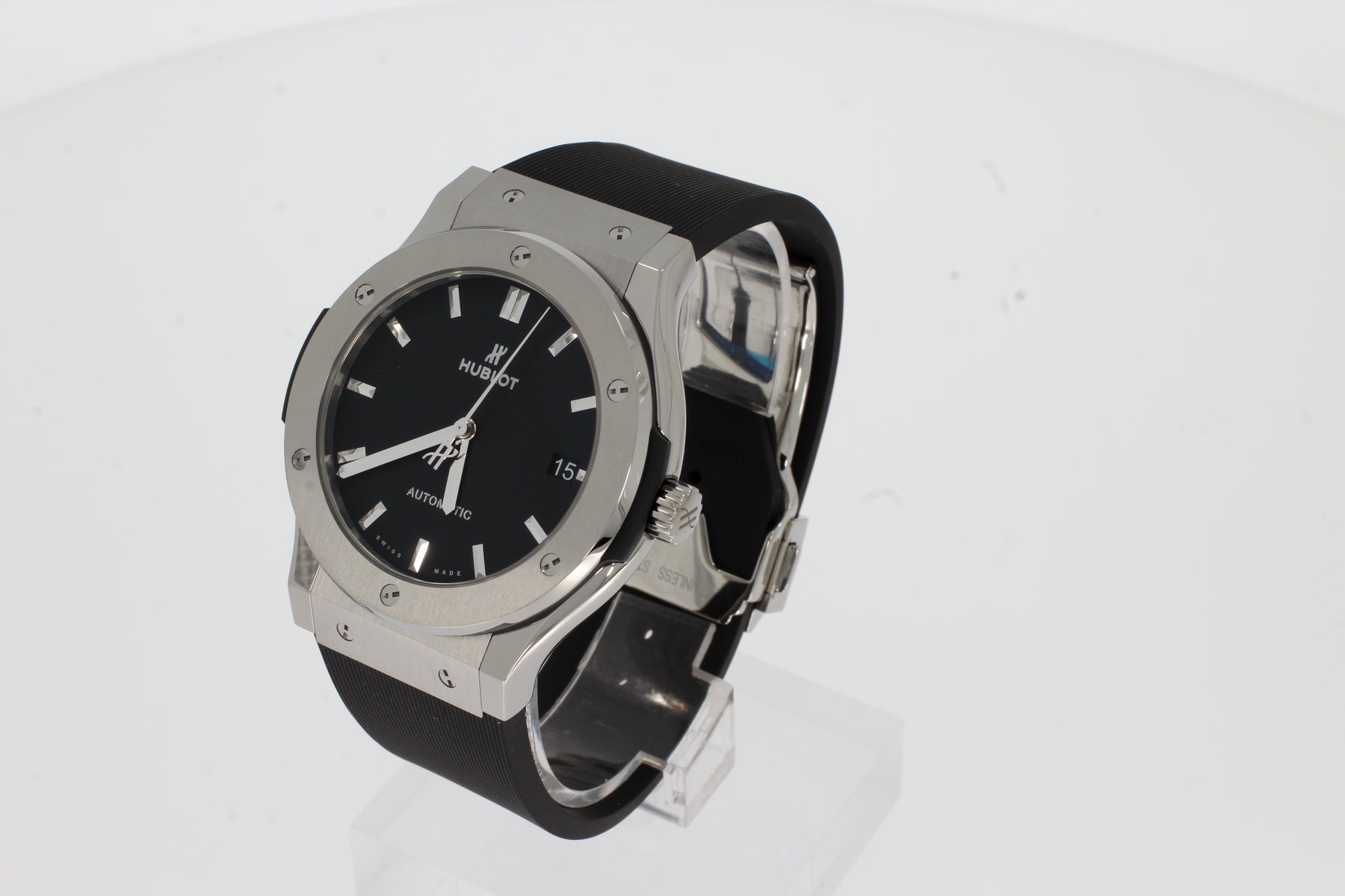 Hublot CLASSIC FUSION TITANIUM 45mm 511.NX.1171.RX Titanium Automatic Men's Watch Black Rubber