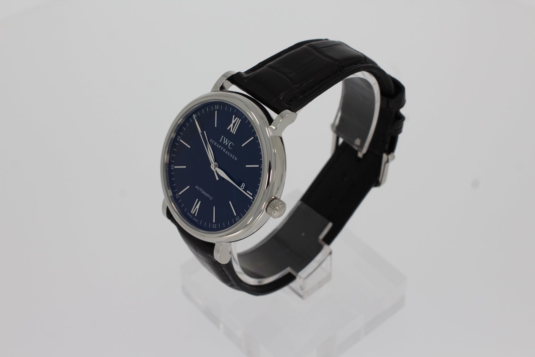 IWC Portofino IW356502 Edelstahl Gehäuse, Automatikaufzug, 40mm, Schwarzes Alligatorlederarmband