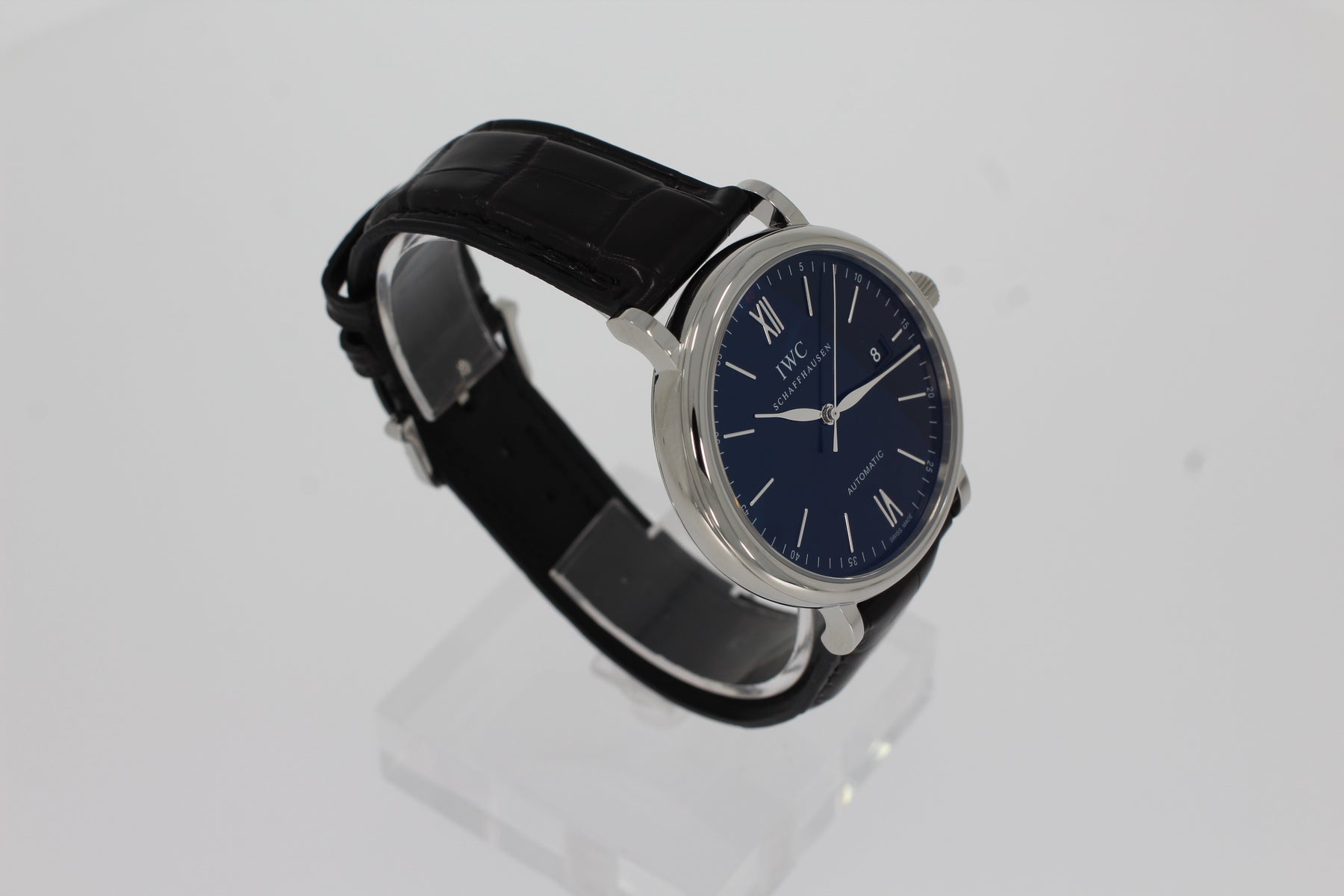 IWC Portofino IW356502 Edelstahl Gehäuse, Automatikaufzug, 40mm, Schwarzes Alligatorlederarmband